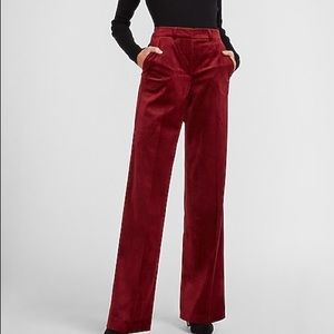 Red velvet trousers